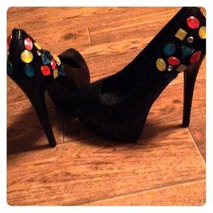 Gem/Black Pumps Heels